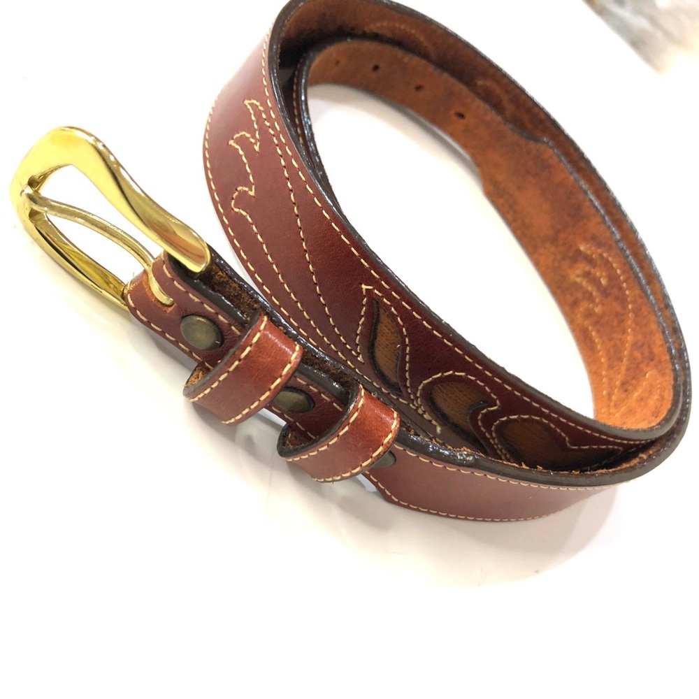 Leegin Full Leather Reverse Appliqué Belt Like New. Size M. Unisex Design. - Picture 3 of 14